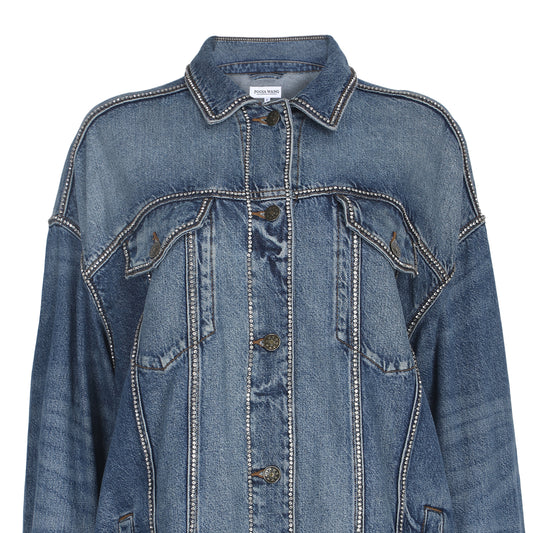 Chain Style Denim Jacket