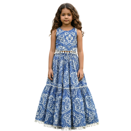 Azure Bloom Lehanga Set