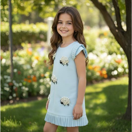 Pearl Sheep Pleated Dress