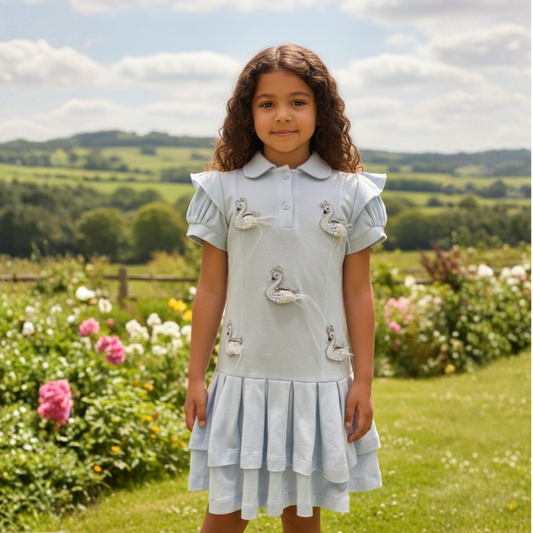 Pearl Swan Polo Dress
