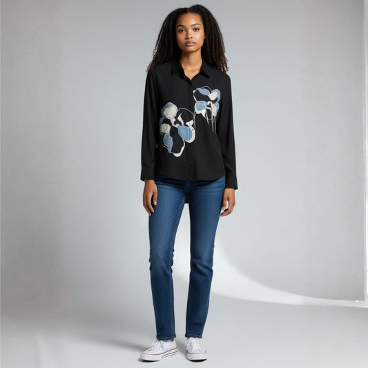 Black Petal Charm Shirt