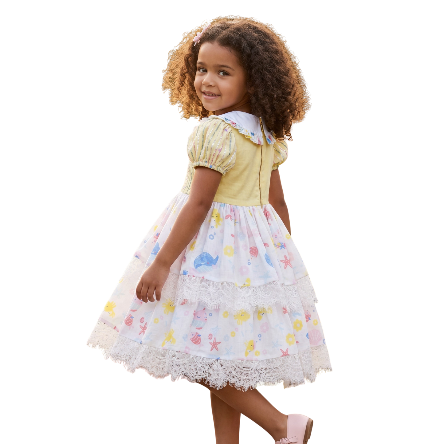 Seaside Whimsy Printed Cotton Dress