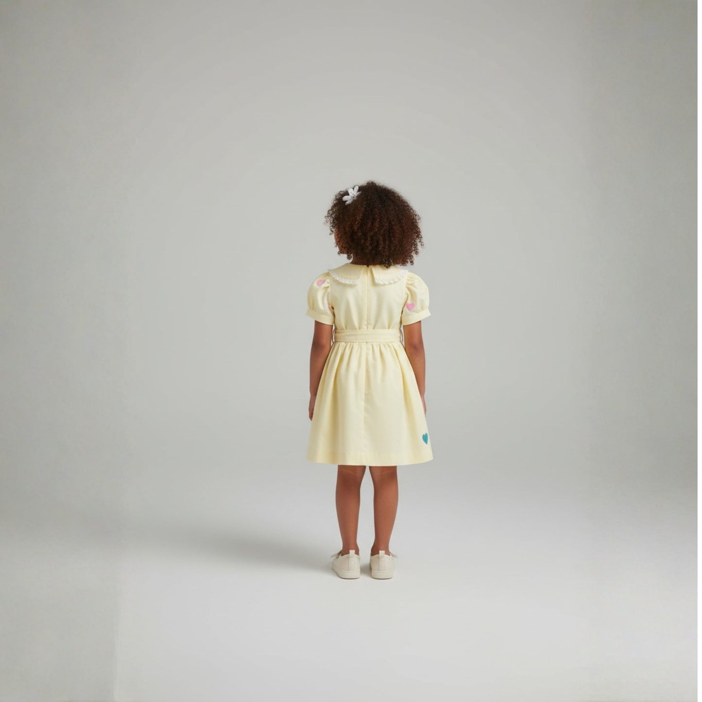 Buttercup Hearts Embroidered Linen Dress