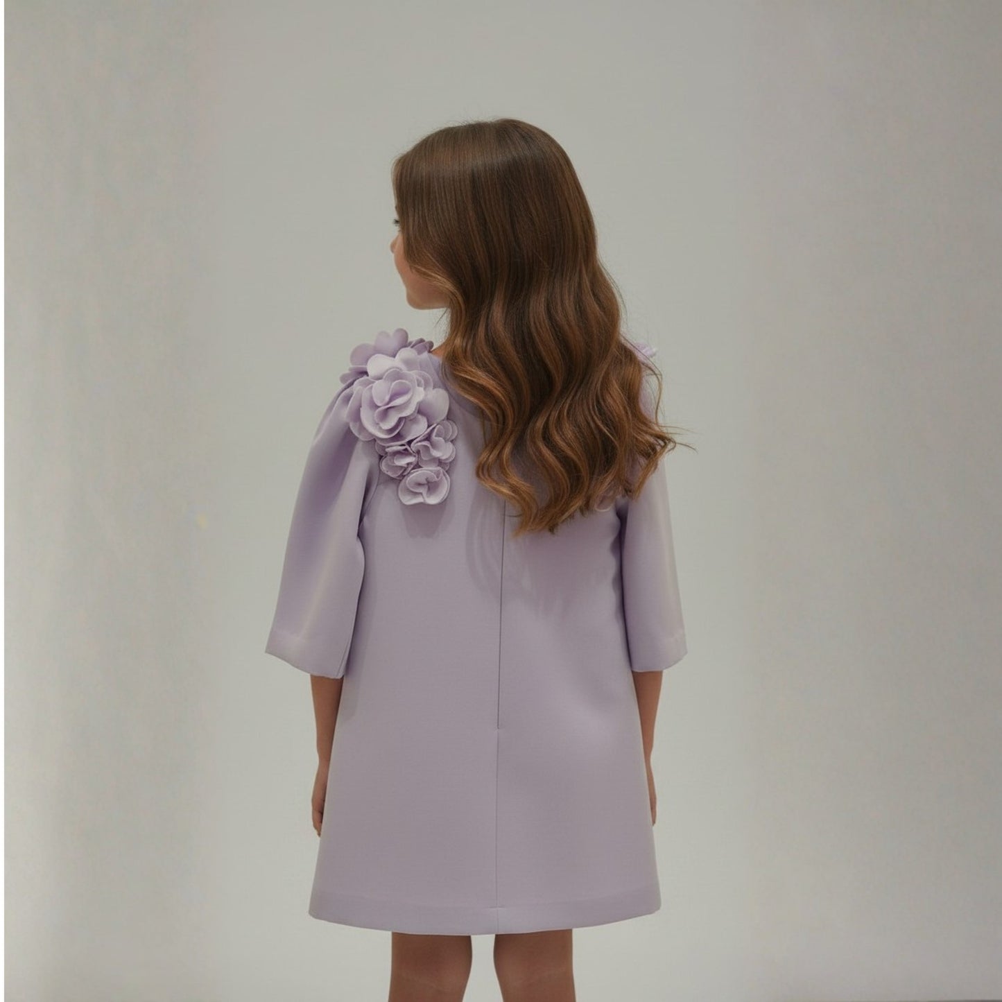 Lavender Bloom 3D Flower Dress