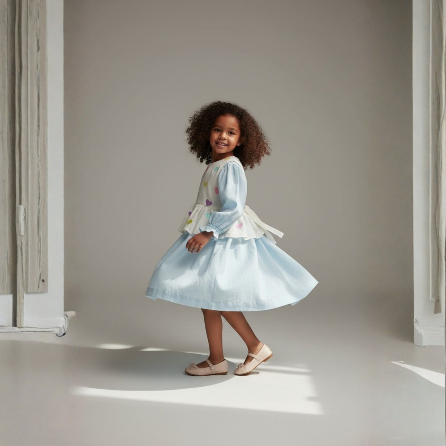 Girls Cotton Linen Two Piece Set