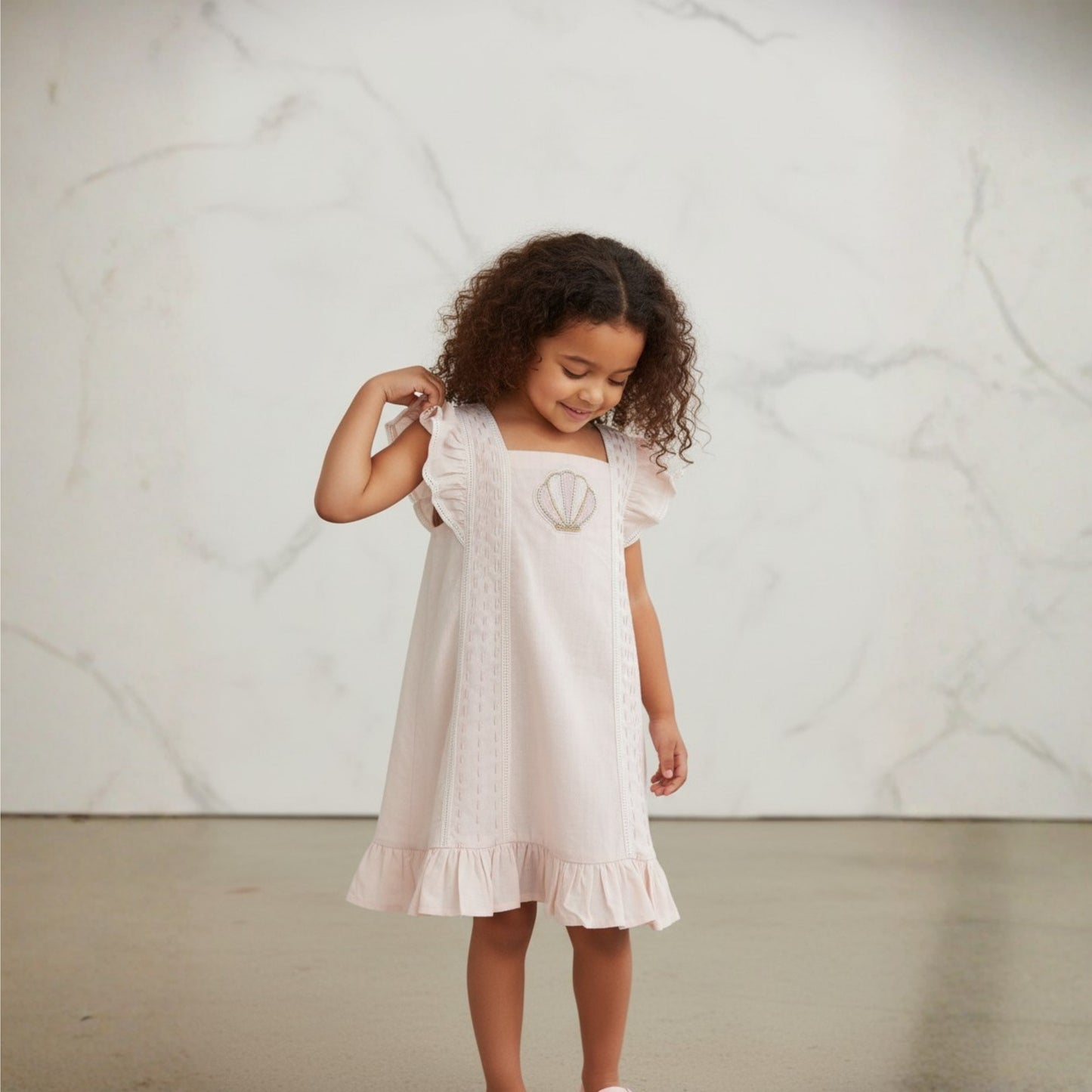 Dreamy Blush Pink Linen Dress