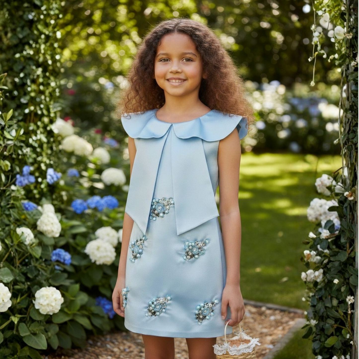 Powder Blue Jewel Shift Dress