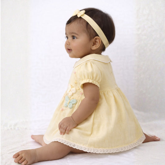 Butterfly Garden Linen Dress