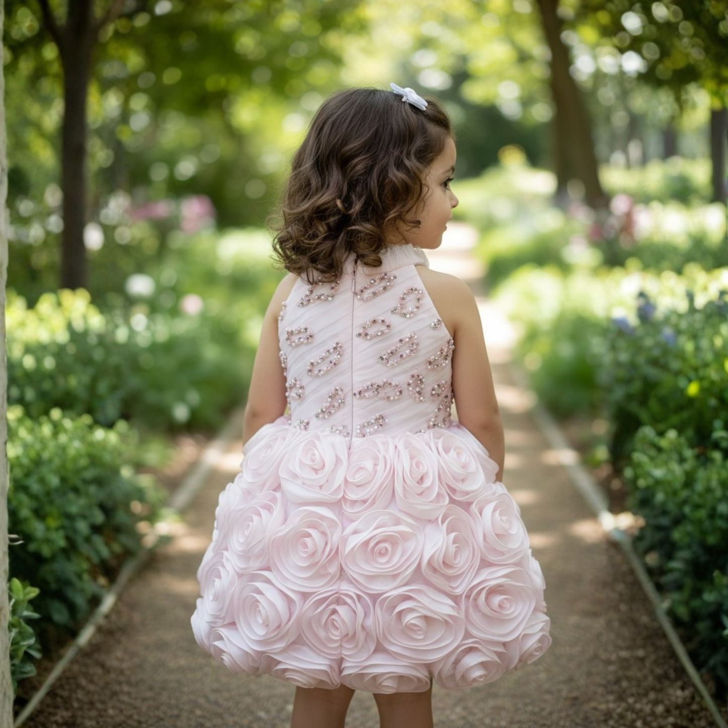 Baby Pink Rosette Dress