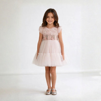 Rose plume dress