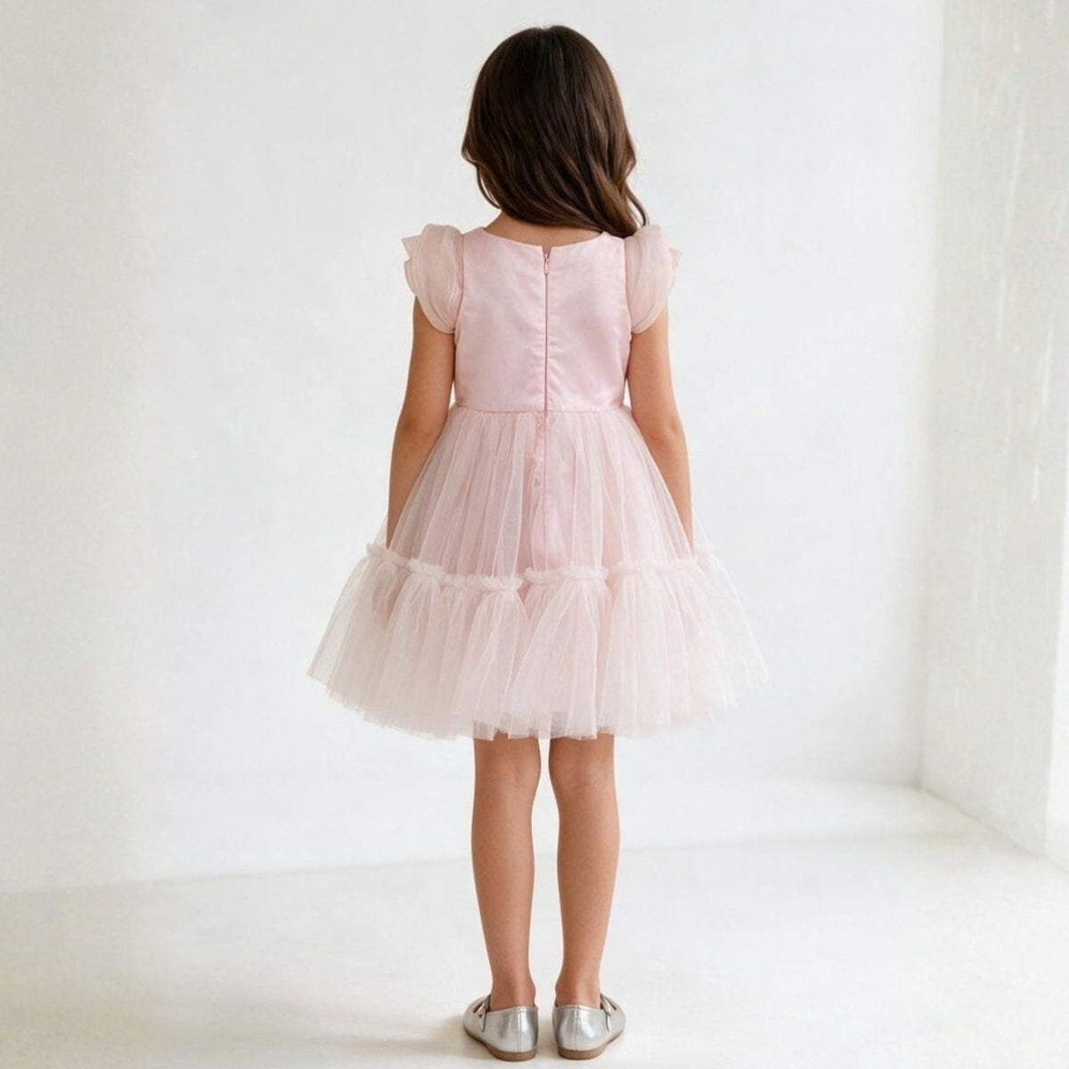 Rose plume dress