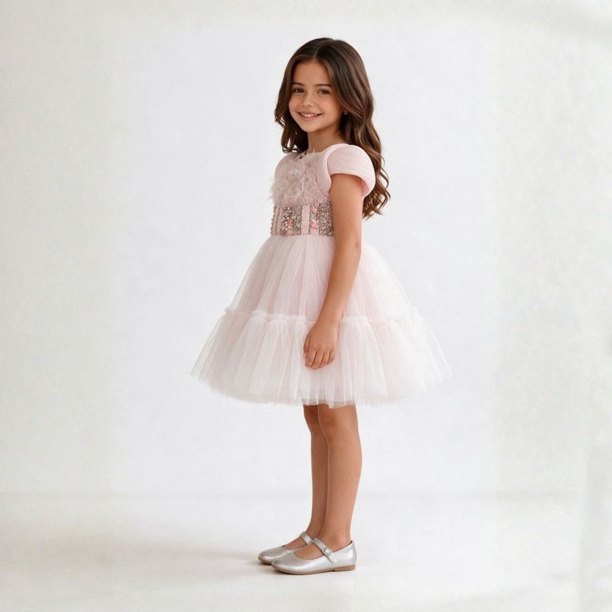 Rose plume dress