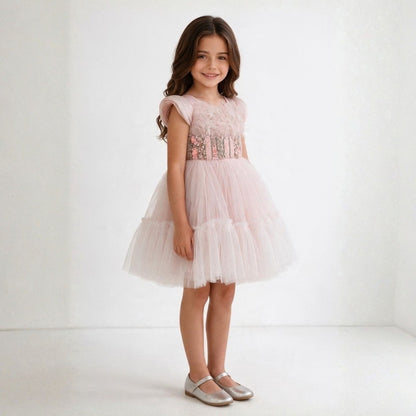Rose plume dress