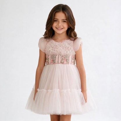 Rose plume dress