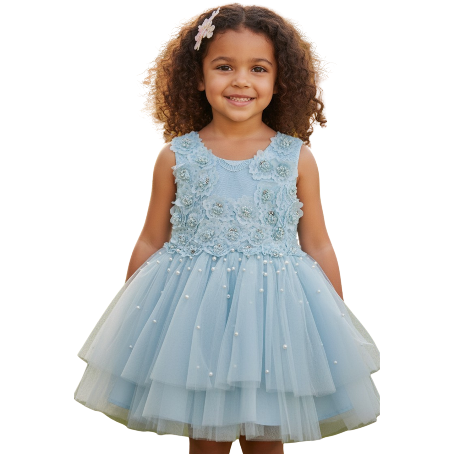 Blue Pearl Blossom Dress