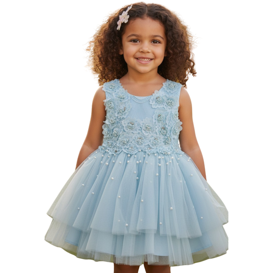 Blue Pearl Blossom Dress