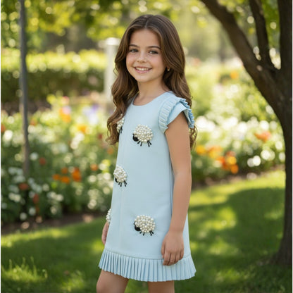 Pearl Sheep Pleated Dress