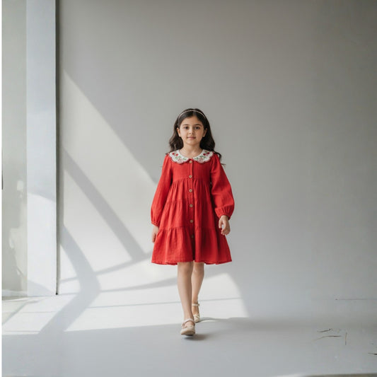Red Linen Dress