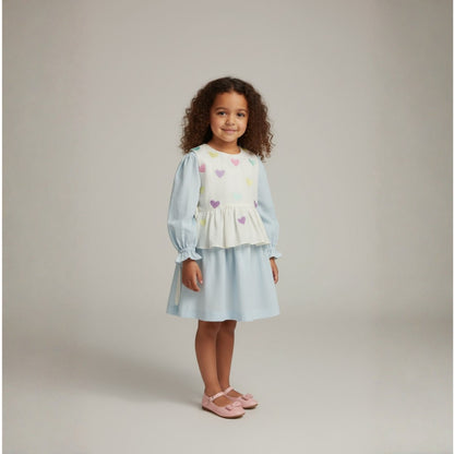 Girls Cotton Linen Two Piece Set