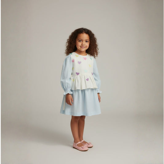 Girls Cotton Linen Two Piece Set