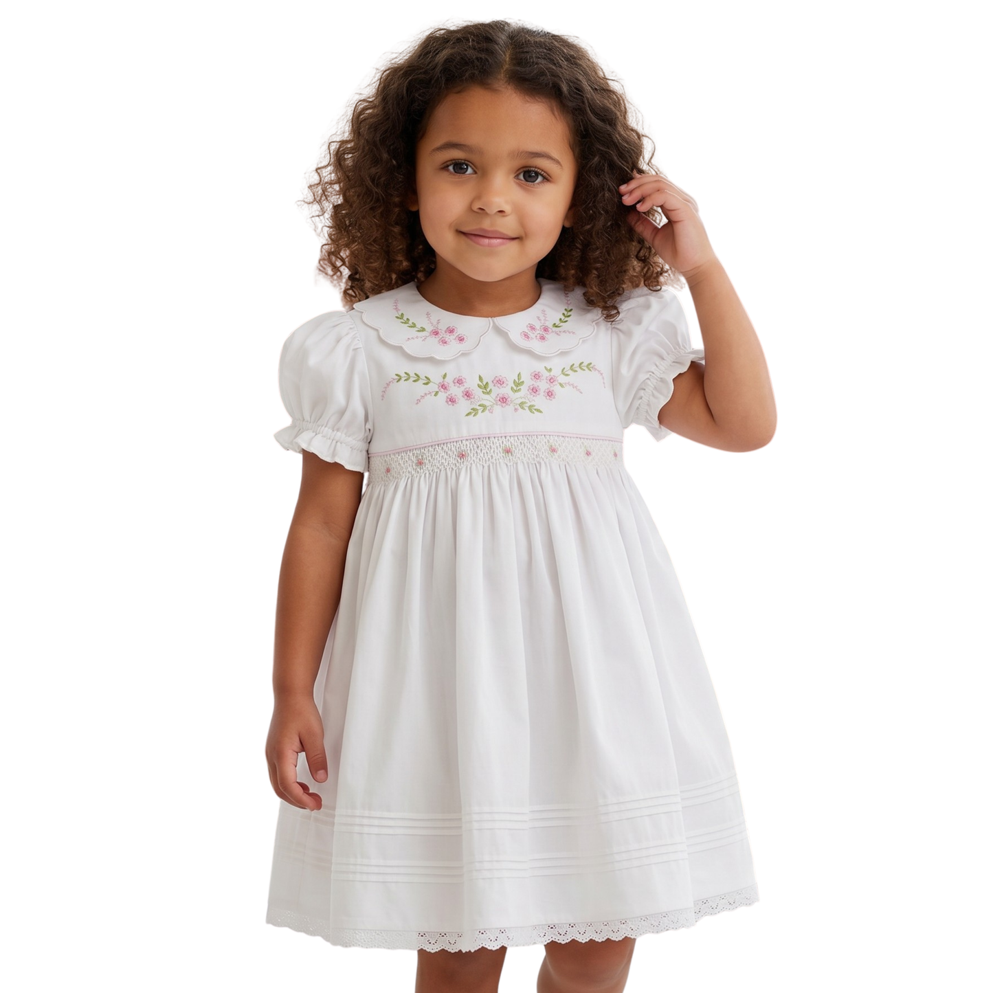 Garden Bloom Smocked Cotton Dress