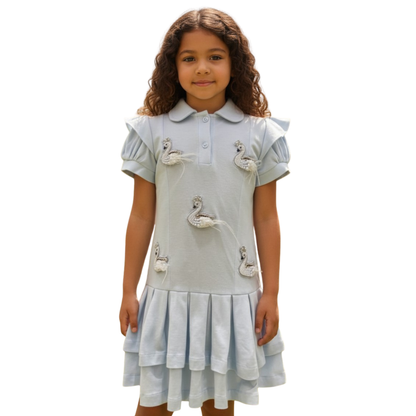 Pearl Swan Polo Dress