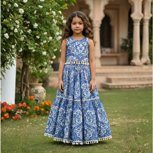 Azure Bloom Lehanga Set