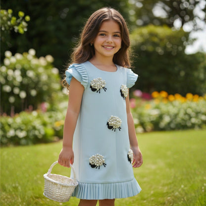Pearl Sheep Pleated Dress