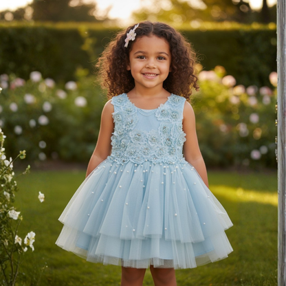 Blue Pearl Blossom Dress