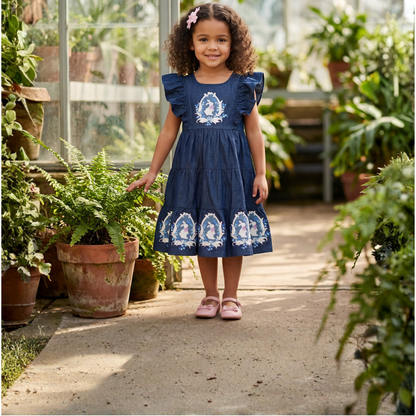 Enchanted Bunny Denim Frill Dress