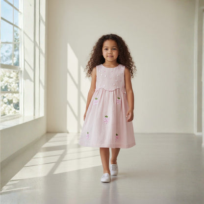 Fruity Bloom Sequin Linen Dress