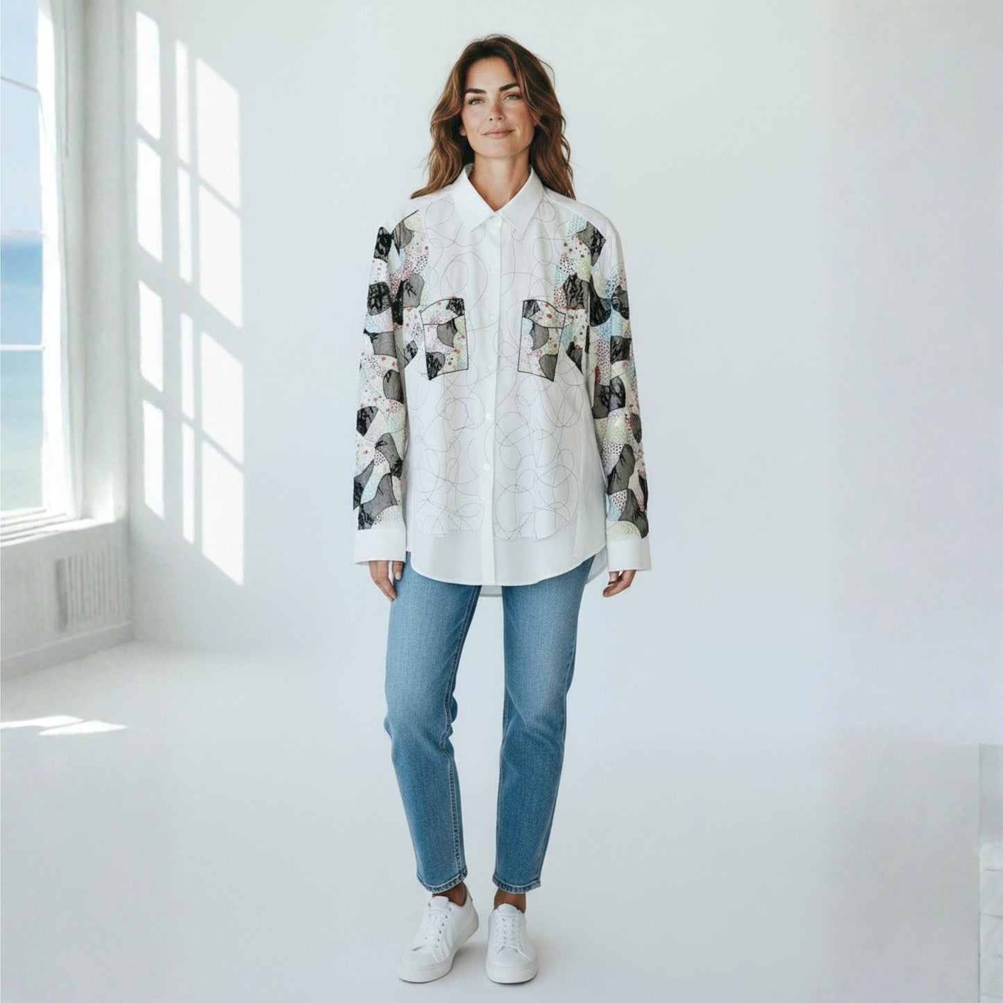 Abstract Canvas Shirt