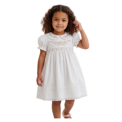 Garden Bloom Smocked Cotton Dress