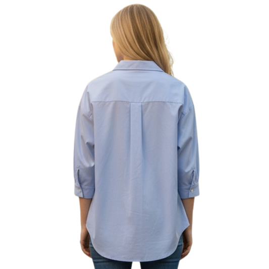 Azure Bloom Cotton Shirt