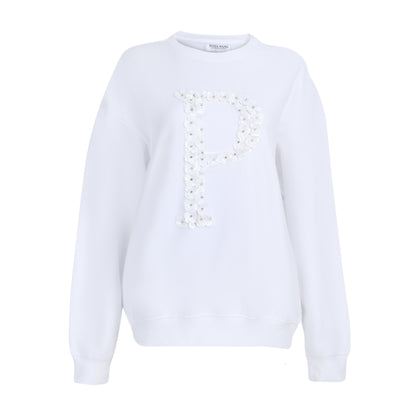 White P Initial Sweatshirt