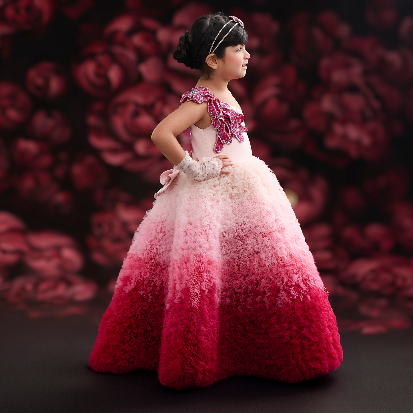 Rosy Swirl ambre gown