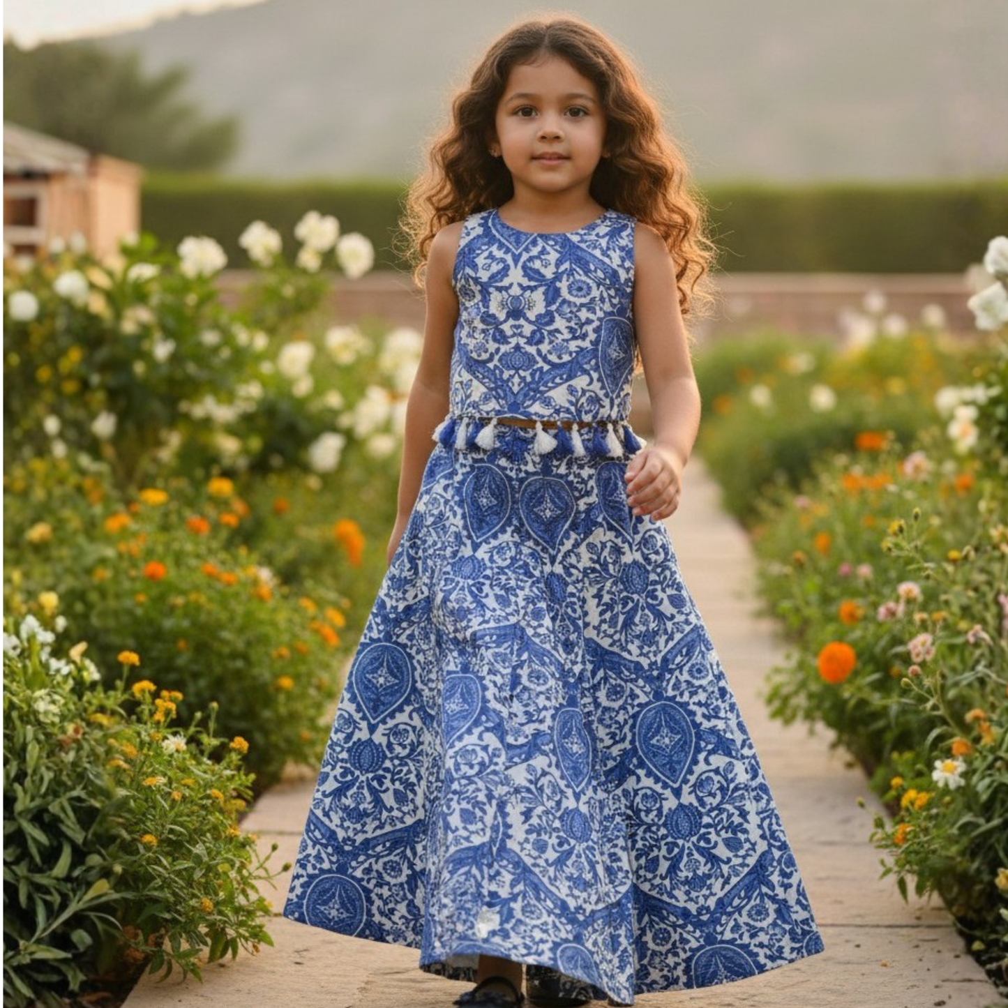 Azure Bloom Lehanga Set