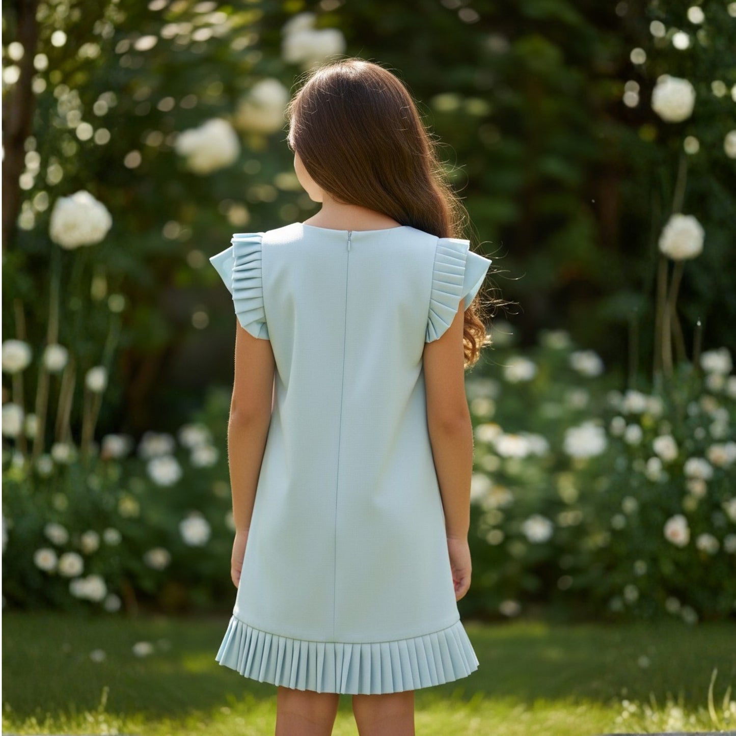 Pearl Sheep Pleated Dress