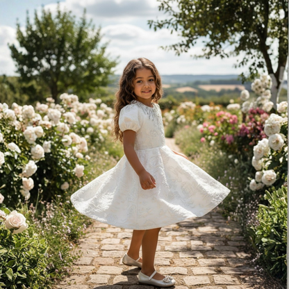 Pearl Bow Jacquard  Dress