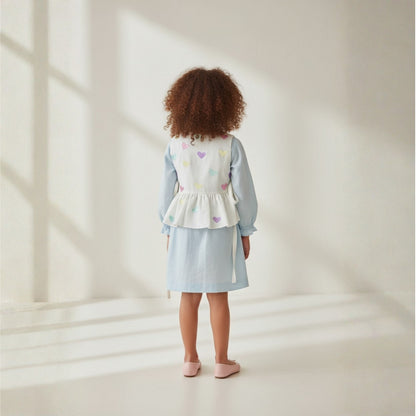 Girls Cotton Linen Two Piece Set