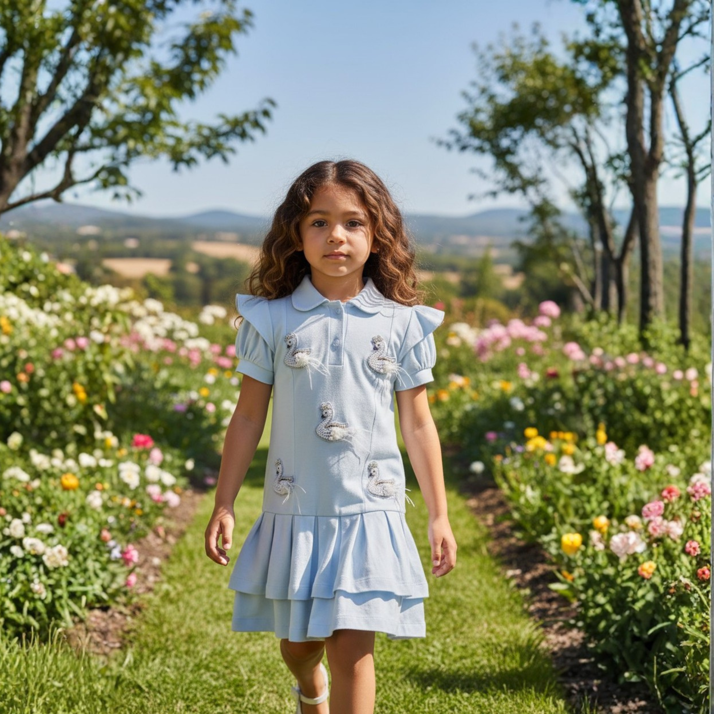 Pearl Swan Polo Dress