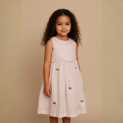 Fruity Bloom Sequin Linen Dress