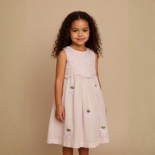 Fruity Bloom Sequin Linen Dress
