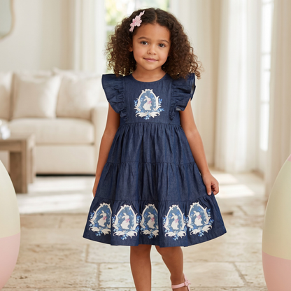 Enchanted Bunny Denim Frill Dress