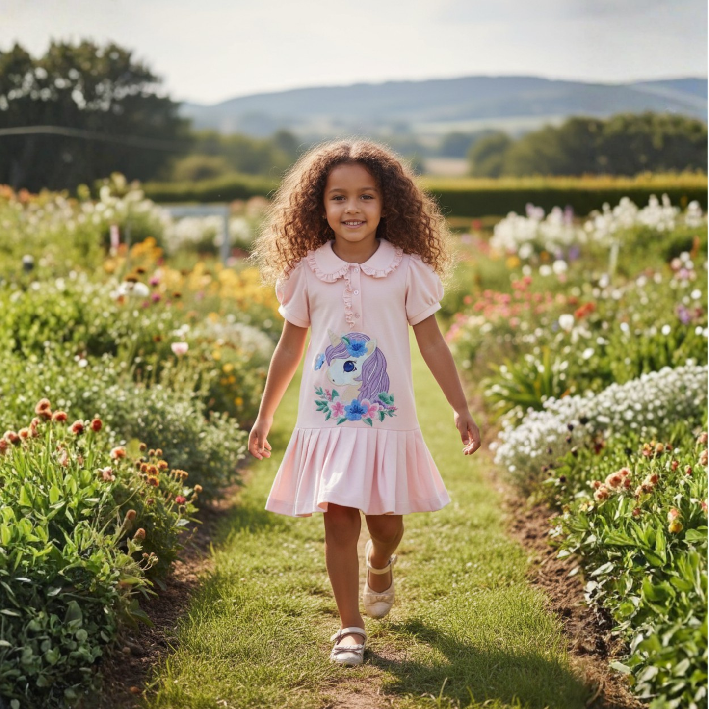 Enchanted Meadow Unicorn Polo Dress