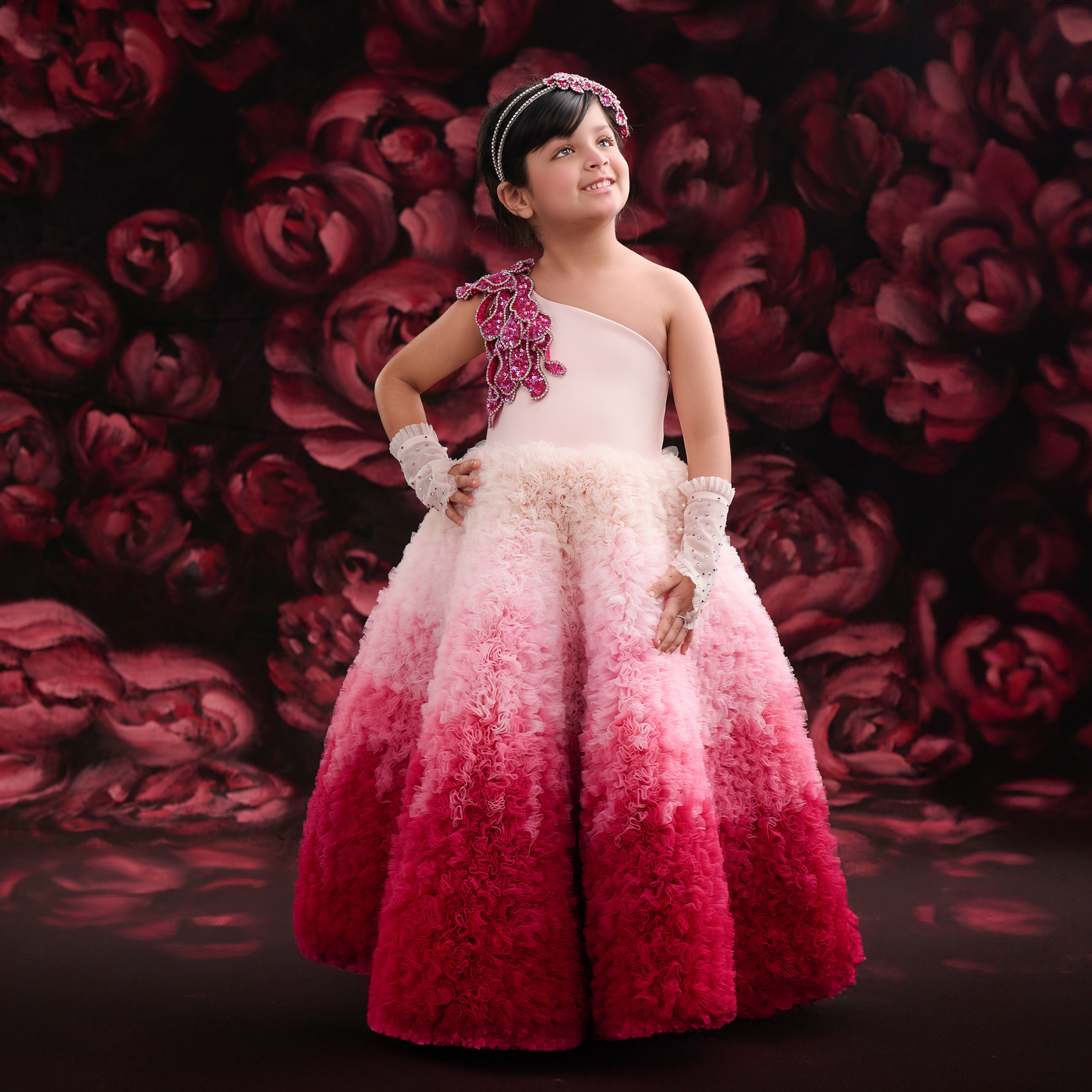 Rosy Swirl ambre gown