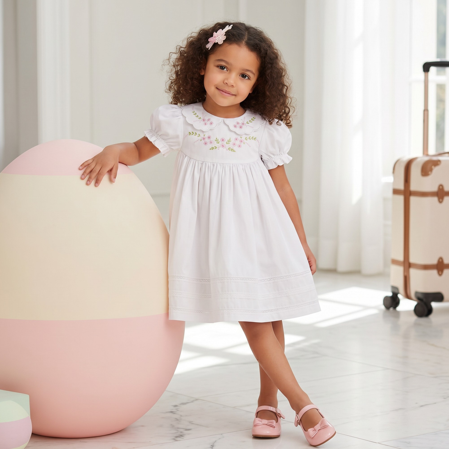 Garden Bloom Smocked Cotton Dress