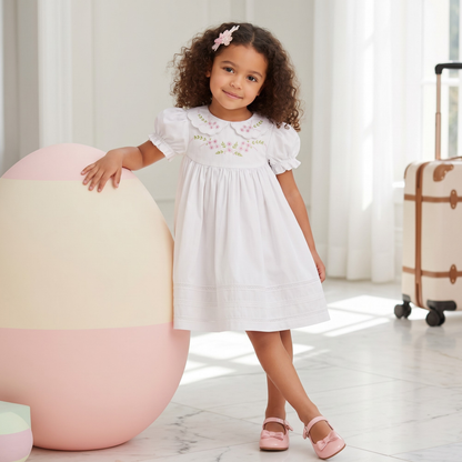 Garden Bloom Smocked Cotton Dress