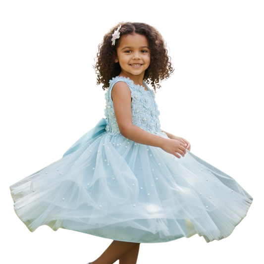 Blue Pearl Blossom Dress