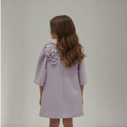 Lavender Bloom 3D Flower Dress